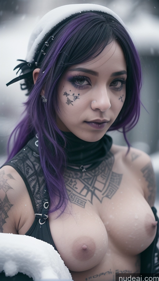 related ai porn images free for Athlete Purple Hair Gothic Punk Girl Ethiopian Close-up View Snow Busty Perfect Boobs