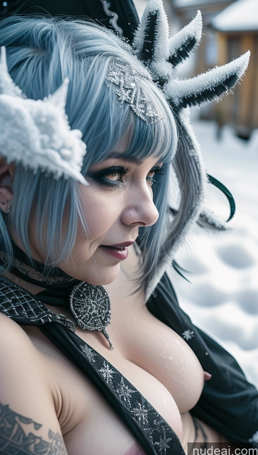 ai nude image of there is a woman with a very big breast wearing a costume pics of Milf Laughing Blue Hair Nigerian Close-up View Straddling Gothic Punk Girl Snow Busty Perfect Boobs