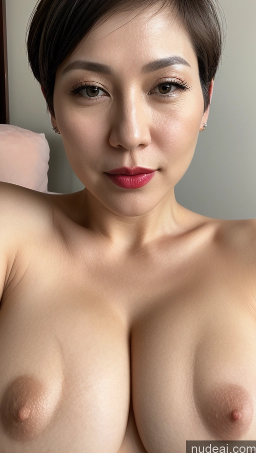 related ai porn images free for Woman Beautiful Close-up View One Huge Boobs Lipstick Fairer Skin Short Hair 40s Korean Detailed