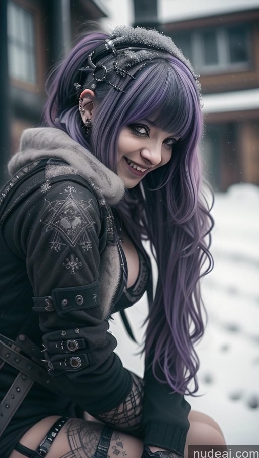 related ai porn images free for Laughing Nigerian Close-up View Snow Gothic Punk Girl Purple Hair Busty Perfect Boobs Steampunk Nude Athlete