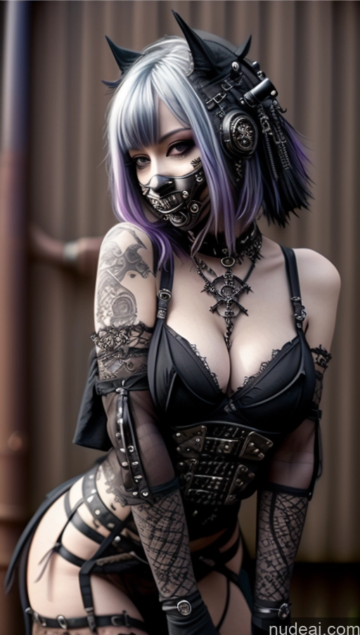 related ai porn images free for Laughing Nigerian Nude Steampunk Gothic Punk Girl Cat Demon Close-up View Perfect Boobs Busty Milf Purple Hair