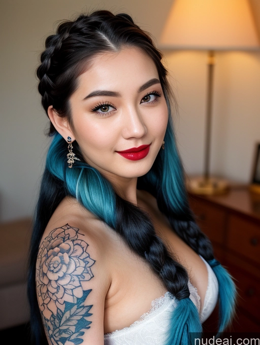 related ai porn images free for Busty Beautiful Lipstick Tattoos Perfect Body Fairer Skin Seductive Laughing Korean 18 Blue Hair Braided Fur