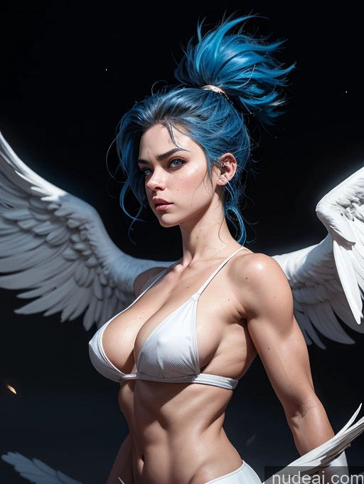 ai nude image of arafed woman with blue hair and white wings posing for a picture pics of Side View 18 Fairer Skin Detailed Cave Stargazing Superhero Small Tits Perfect Boobs Messy Angel Fur Jumping Thick Muscular Big Hips Abs Tall Athlete Blue Hair Powering Up Batwoman Serious Angry