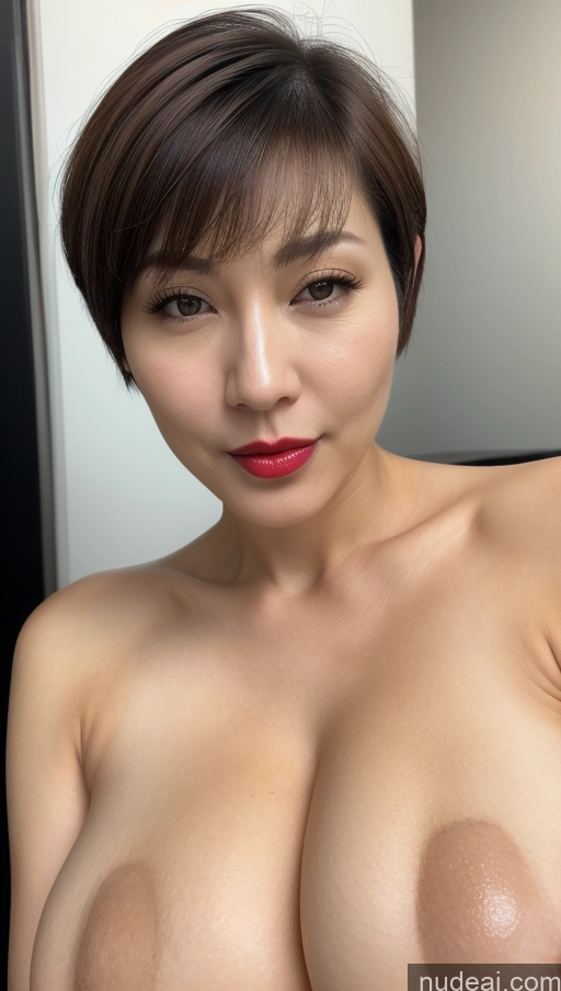 related ai porn images free for Woman One Huge Boobs Beautiful Lipstick Fairer Skin 40s Short Hair Korean Close-up View Detailed