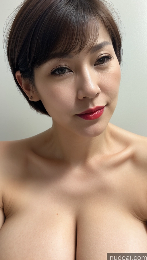 related ai porn images free for Woman One Beautiful Lipstick Fairer Skin Close-up View Detailed Huge Boobs 40s Korean Short Hair