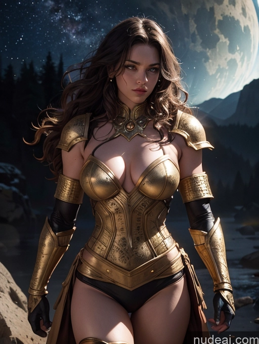 related ai porn images free for Detailed Dark Lighting Gold Jewelry Knight Traditional Tribal Viking Superhero Sci-fi Armor Jumping Stargazing Nigerian Curly Hair Brunette Serious Muscular Busty Thick Big Hips Cyborg