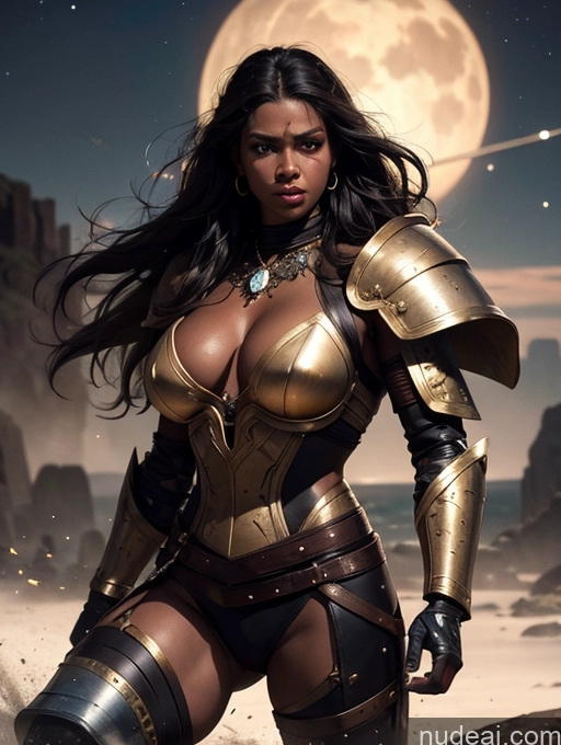 related ai porn images free for Detailed Dark Lighting Gold Jewelry Knight Traditional Tribal Viking Superhero Sci-fi Armor Jumping Stargazing Brunette Serious Muscular Busty Thick Big Hips Cyborg Messy Dark Skin Black