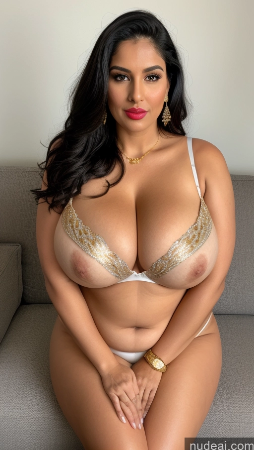 related ai porn images free for Miss Universe Model Busty Huge Boobs Beautiful Lipstick Big Ass Chubby Fairer Skin 50s Seductive Sexy Face Shocked Black Hair Long Hair White Couch Front View Bra Sari Partially Nude Jewelry Gold Jewelry Bright Lighting Detailed