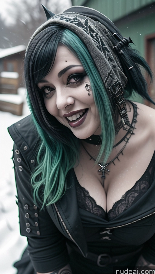 related ai porn images free for Milf Busty Perfect Boobs Chubby Green Hair Ethiopian Snow Close-up View Gothic Punk Girl Laughing Goth Nude