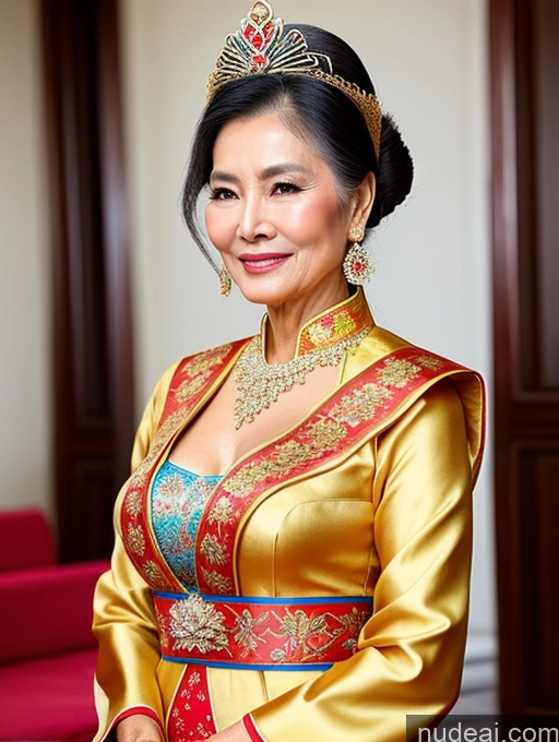 related ai porn images free for Beautiful Hair Bun Vietnamese Miss Universe Model Traditional 70s Cleavage