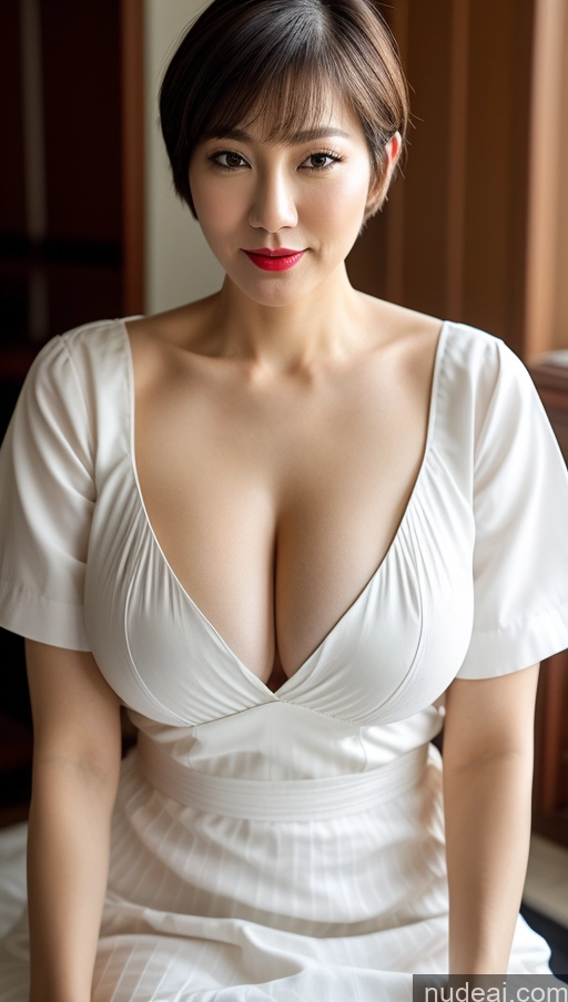 related ai porn images free for Woman One Huge Boobs Beautiful Lipstick Fairer Skin 40s Short Hair Korean Close-up View Detailed Traditional Dress