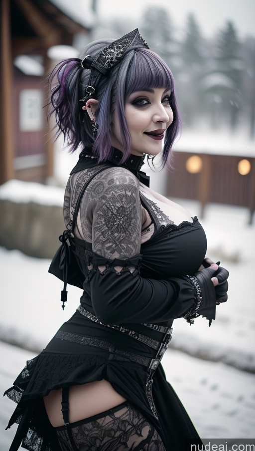 related ai porn images free for Milf Busty Perfect Boobs Chubby Short Hair Laughing Purple Hair Ethiopian Snow Close-up View Goth Gothic Punk Girl