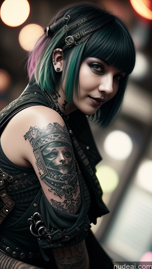 related ai porn images free for Milf Chubby Short Hair Ethiopian Tattoos Gothic Punk Girl Club Close-up View Green Hair Steampunk Laughing Perfect Boobs Busty