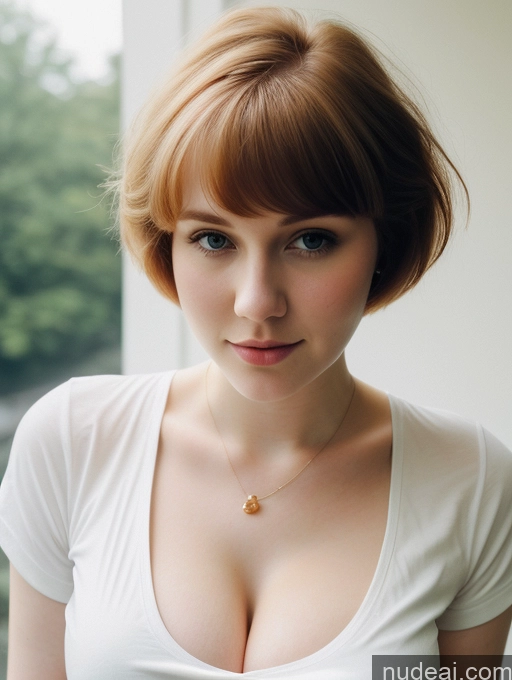 related ai porn images free for Busty Perfect Boobs Beautiful Fairer Skin Thick 18 Ginger Russian Close-up View Shirt Short Hair