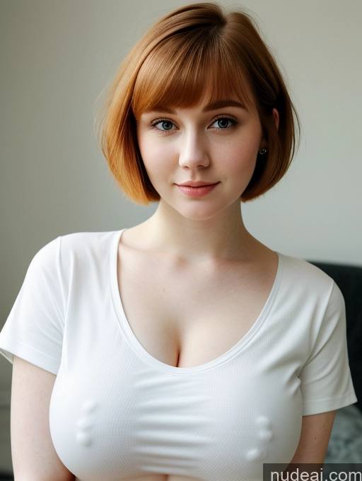 related ai porn images free for Busty Perfect Boobs Beautiful Fairer Skin Thick 18 Ginger Russian Close-up View Shirt Short Hair