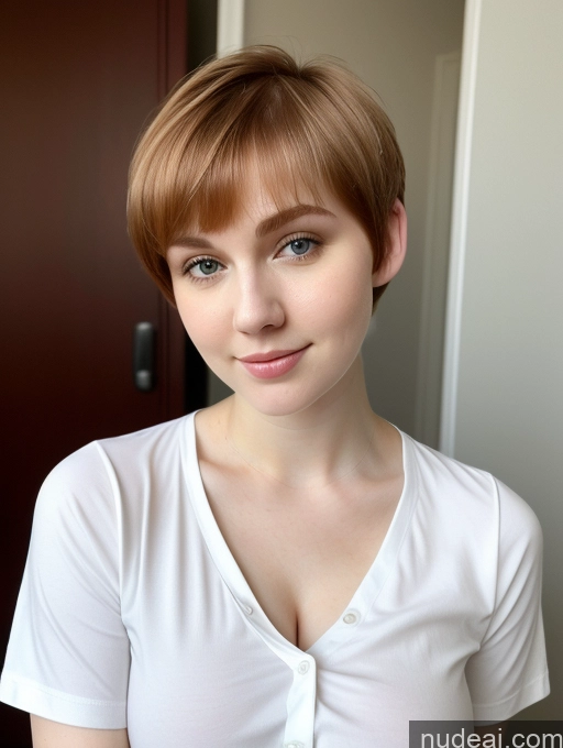 related ai porn images free for Busty Perfect Boobs Beautiful Fairer Skin Thick 18 Ginger Russian Close-up View Shirt Short Hair