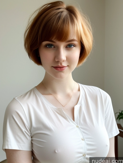 related ai porn images free for Busty Perfect Boobs Beautiful Fairer Skin Thick 18 Ginger Russian Close-up View Shirt Short Hair