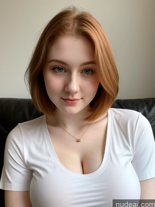 related ai porn images free for Busty Perfect Boobs Beautiful Fairer Skin Thick 18 Ginger Russian Close-up View Shirt Bobcut