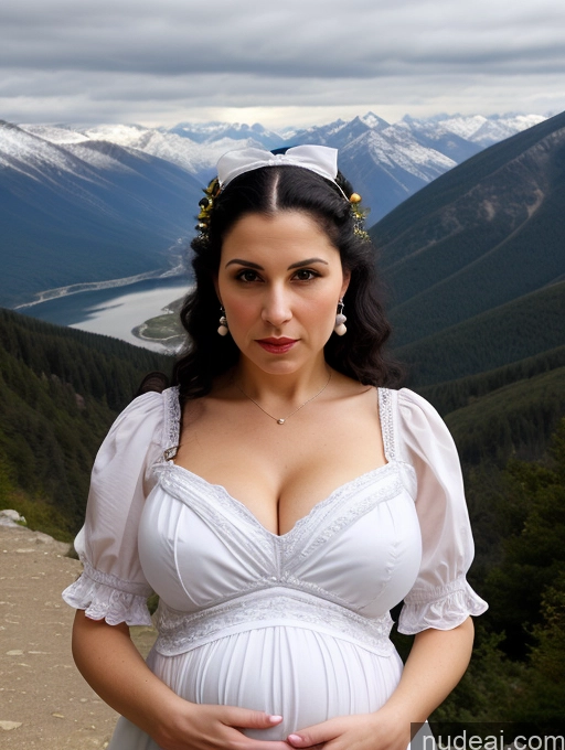 related ai porn images free for Woman Busty Skinny Short 80s Black Hair Jewish Mountains Front View Dress Victorian Pearl Jewelry Bright Lighting Dark Lighting Bows Serious Shocked Pregnant