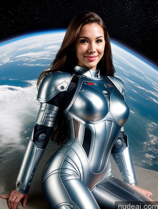 related ai porn images free for Cyborg Perfect Boobs Small Tits Beautiful Short Perfect Body 30s Serious Happy Brunette Long Hair Front View Sci-fi Armor Space Suit Transparent On Back