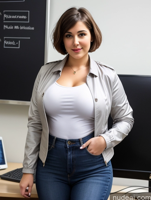 related ai porn images free for Busty Perfect Boobs Beautiful Thick Big Hips Fairer Skin 18 Brunette Russian Short Hair Detailed Jacket Shirt Professor Office Jeans