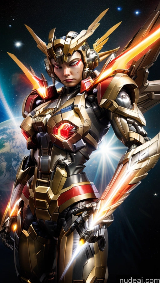 ai nude image of a close up of a woman in a suit with a sword pics of Busty Muscular Abs Several SuperMecha: A-Mecha Musume A素体机娘 Captain Marvel Powering Up Cyborg Has Wings Space Dynamic View Heat Vision Science Fiction Style SSS: A-Mecha Musume A素体机娘