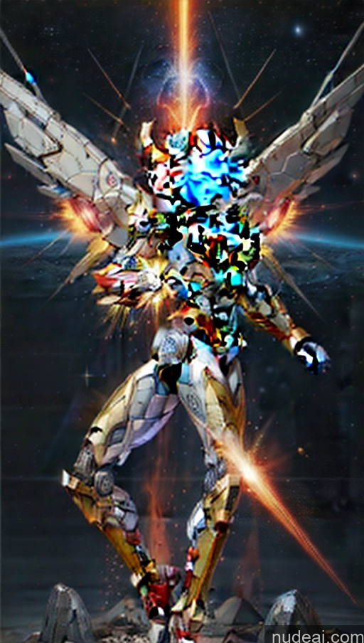 ai nude image of a close up of a robot with a star in the background pics of Busty Muscular Abs Several SuperMecha: A-Mecha Musume A素体机娘 Captain Marvel Powering Up Cyborg Has Wings Space Dynamic View Heat Vision Science Fiction Style SSS: A-Mecha Musume A素体机娘