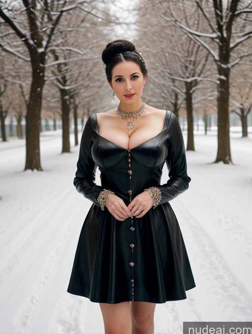 related ai porn images free for Woman Busty Huge Boobs Skinny Short Long Legs Front View Dress Leather Pearl Jewelry Hair Bun Fairer Skin 60s 80s Snow Medieval Black Hair Russian