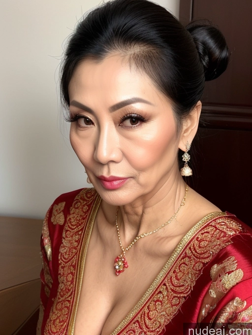 related ai porn images free for Milf Beautiful Skinny Hair Bun 60s Asian Pouting Lips Sexy Face Traditional Cleavage