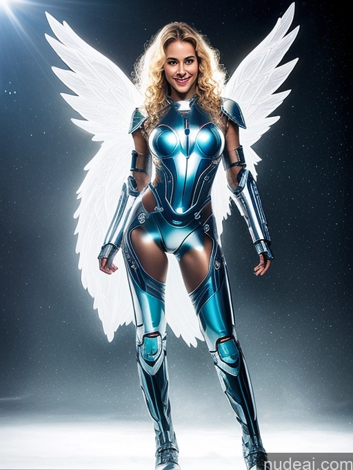 related ai porn images free for Perfect Body Oiled Body 30s Portuguese Cyborg Front View Sci-fi Armor Transparent Angel Curly Hair Boots Perfect Boobs Happy Bright Lighting