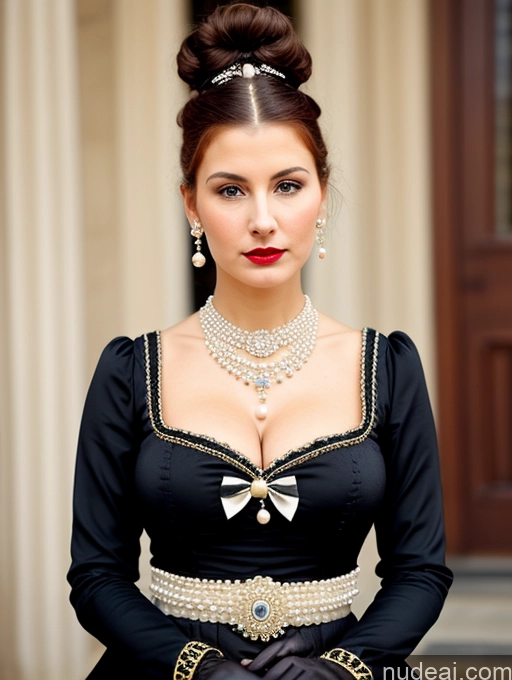 related ai porn images free for Milf Busty Skinny Short Lipstick 18 Sad Shocked Hair Bun Front View Dress Traditional Victorian Bows Gloves Pearl Jewelry French Ginger