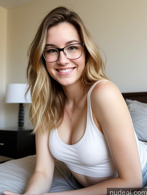 related ai porn images free for Woman Beautiful Skinny Short Fairer Skin 18 Long Hair White Blonde Glasses Perfect Boobs Front View Happy One Bedroom On Back Thick Tank Top Jeans