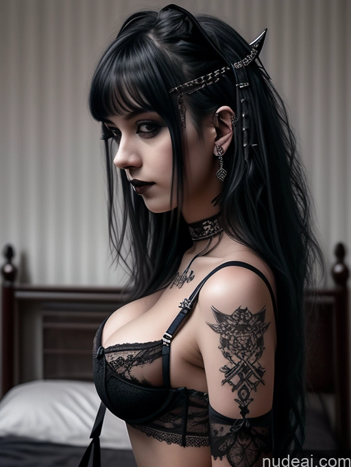 related ai porn images free for Busty Perfect Boobs Close-up View Gothic Punk Girl Model Perfect Body Beautiful 18 Black Hair Long Hair Russian Bedroom Lingerie