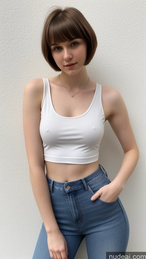 related ai porn images free for Beautiful Big Hips Short Hair Fairer Skin 18 Brunette Russian Skinny Small Tits Jeans Tank Top