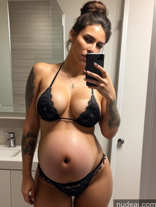 ai nude image of pregnant woman taking a selfie in a bathroom mirror pics of Perfect Boobs Tattoos Big Hips Perfect Body Pubic Hair Pregnant Tanned Skin 18 Shocked Hair Bun German Mirror Selfie Bathroom Front View Bikini Detailed