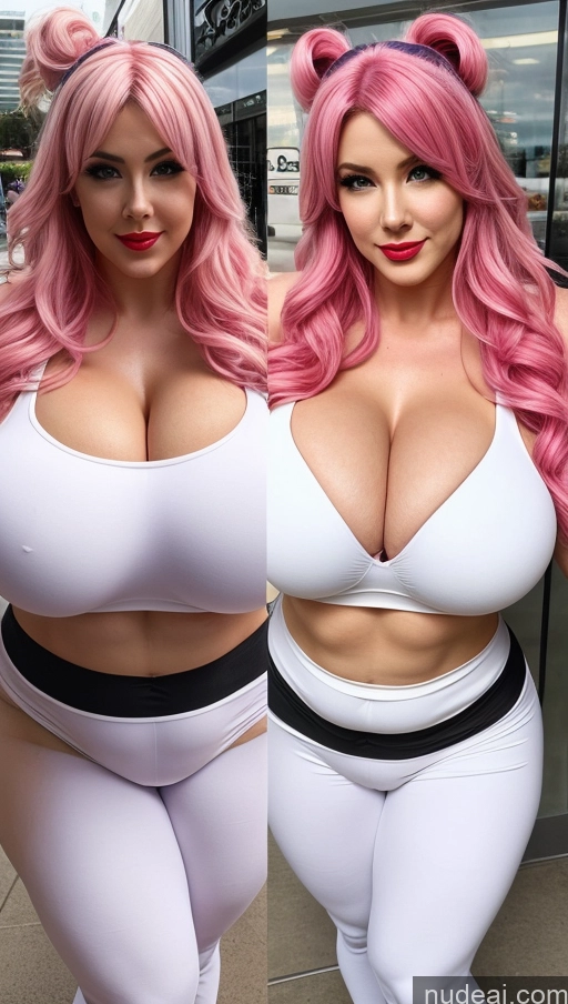 ai nude image of there are two women in costumes that are posing for a picture pics of Huge Boobs Lipstick Muscular Big Ass Abs Chubby Fairer Skin Cosplay