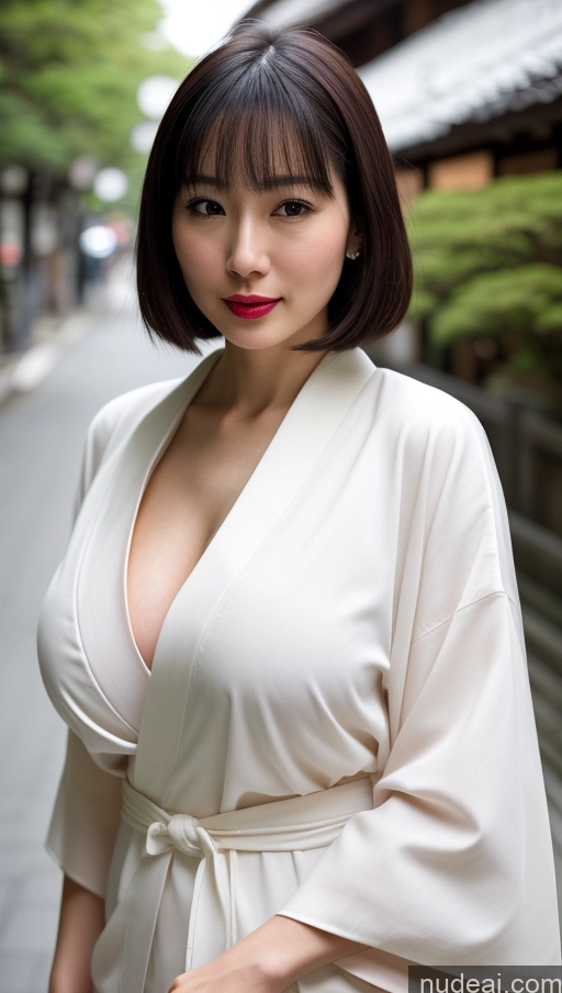 related ai porn images free for Woman One Huge Boobs Beautiful 30s Black Hair Close-up View Detailed Simple Japanese Lipstick Fairer Skin Kimono Bobcut Casual