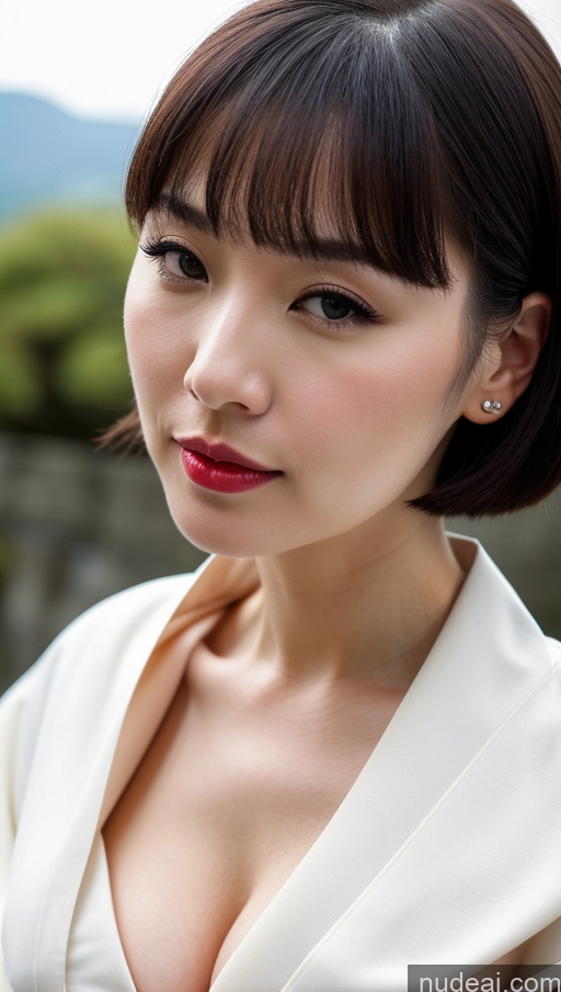 related ai porn images free for Woman One Huge Boobs Beautiful 30s Black Hair Close-up View Detailed Simple Japanese Lipstick Fairer Skin Bobcut Kimono