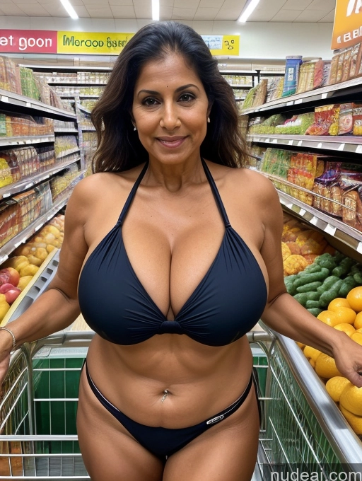 related ai porn images free for Milf One Busty Huge Boobs Tanned Skin 70s Indian Grocery Front View Microkini Thong