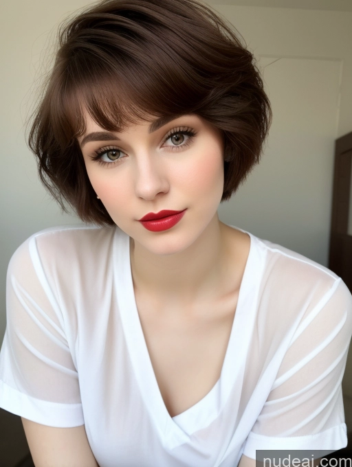 related ai porn images free for Small Tits Beautiful Lipstick Skinny Fairer Skin 18 Brunette Pixie Russian Close-up View Shirt