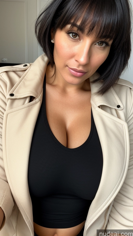 related ai porn images free for Woman Beautiful One 30s Black Hair Close-up View Detailed Simple Bangs White Huge Boobs Jacket