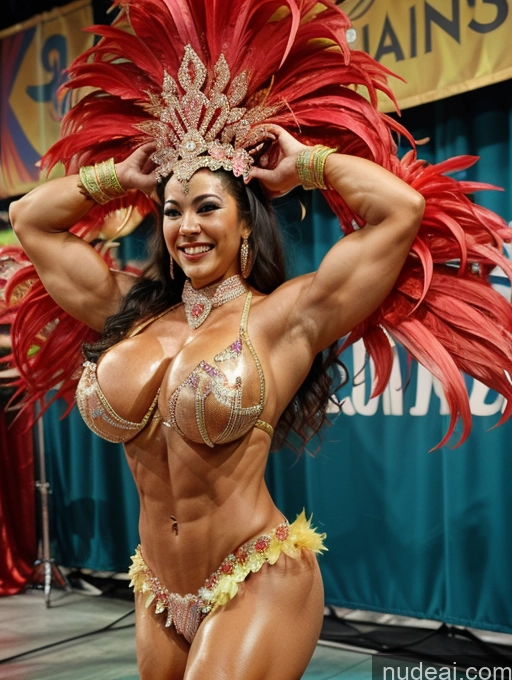 related ai porn images free for Bodybuilder Huge Boobs Beautiful Muscular Big Ass Abs Big Hips Tanned Skin 30s Happy Stage Side View Dance Dress: Samba Long Hair Mongolian