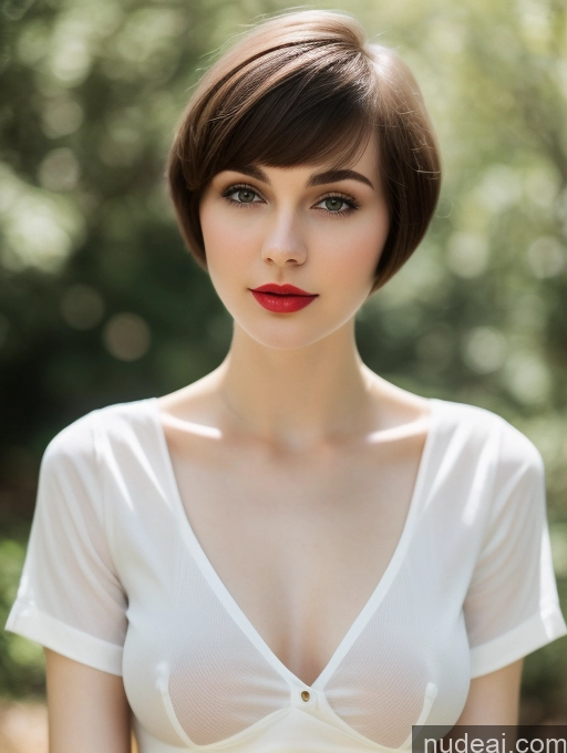 related ai porn images free for Small Tits Beautiful Lipstick Skinny Fairer Skin 18 Brunette Russian Close-up View Shirt Short Hair