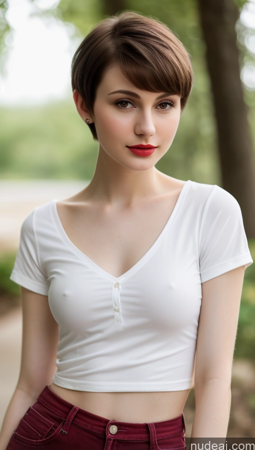 related ai porn images free for Small Tits Beautiful Lipstick Skinny Fairer Skin 18 Brunette Pixie Russian Close-up View Shirt