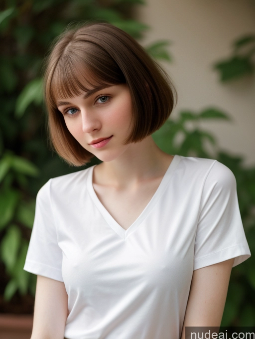 related ai porn images free for Small Tits Beautiful Skinny Fairer Skin 18 Brunette Russian Close-up View Shirt Bobcut