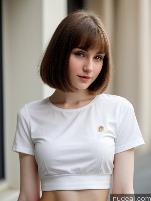 related ai porn images free for Small Tits Beautiful Skinny Fairer Skin 18 Brunette Russian Close-up View Shirt Bobcut