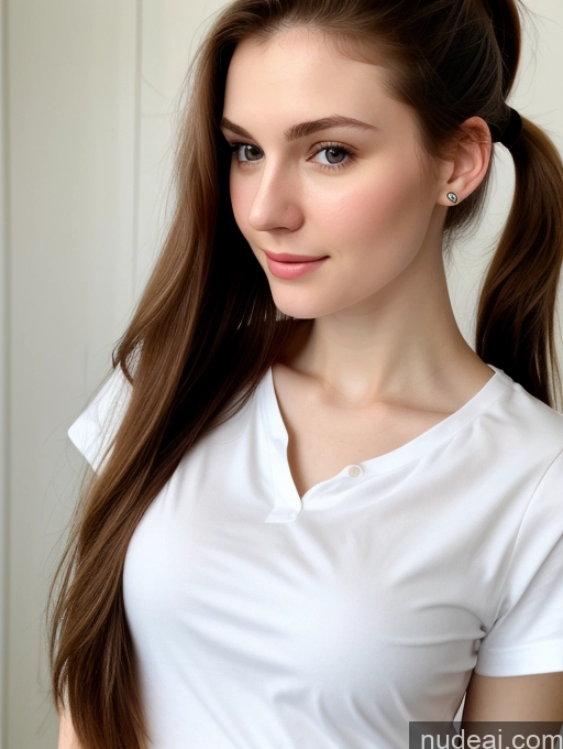 related ai porn images free for Small Tits Beautiful Skinny Fairer Skin 18 Brunette Russian Close-up View Shirt Ponytail