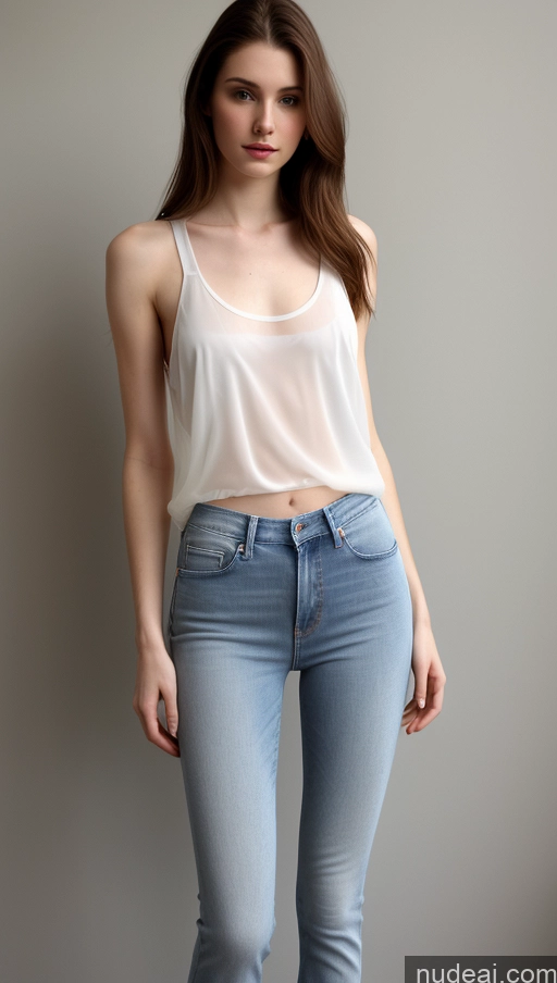 related ai porn images free for One Small Tits Beautiful Skinny Fairer Skin 18 Brunette Long Hair Russian Transparent Jeans Tank Top