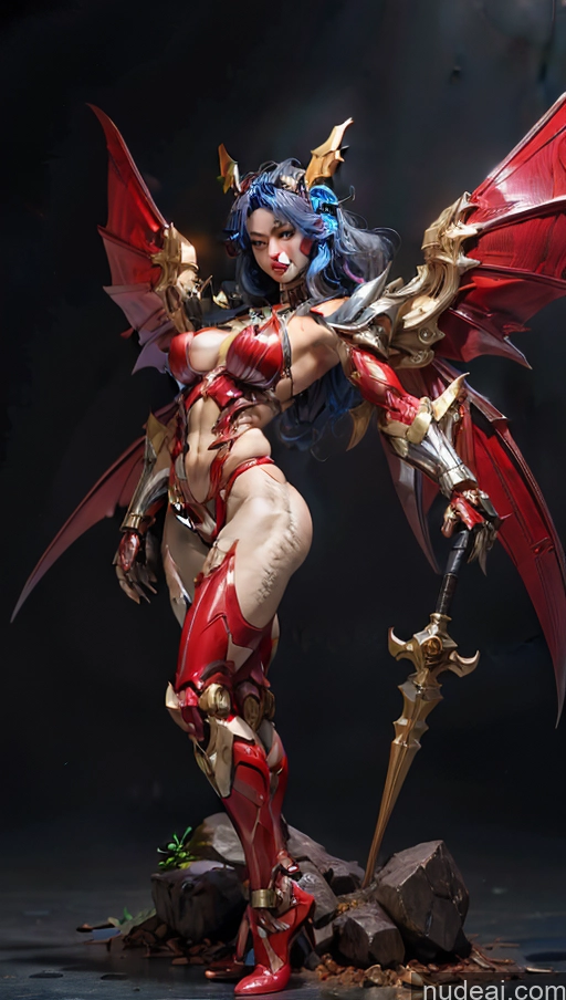 ai nude image of araffe statue of a woman with a sword and armor pics of Vampire Has Wings Bodybuilder Abs SSS: A-Mecha Musume A素体机娘 Muscular Perfect Boobs Powering Up