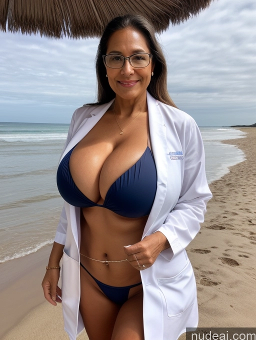 related ai porn images free for One Busty Huge Boobs Tanned Skin Brazilian Front View Lab Coat Microkini Professor Thong 70s